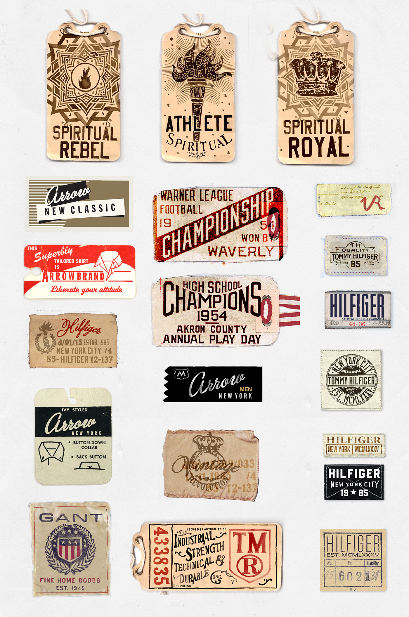Label woven label hangtag branding  typography   vintage painting   art