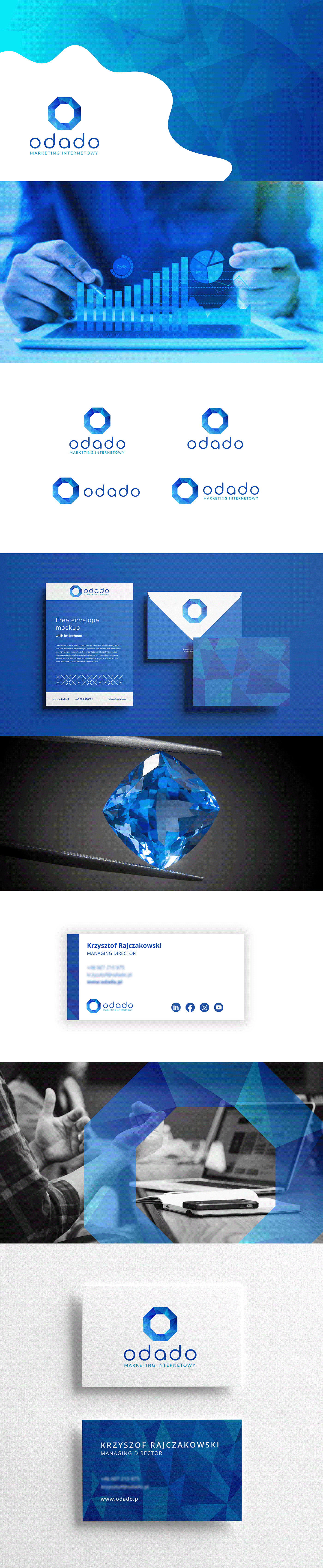 blue branding  business card logo Logo Design Logotype marketing  