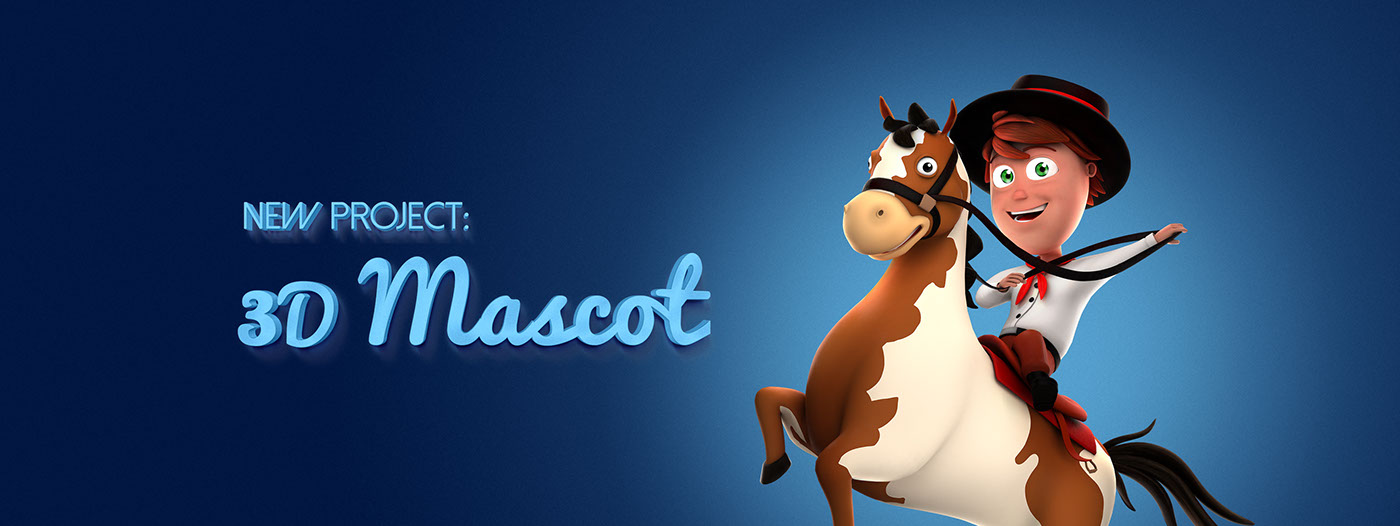 mascote Mascot 3D porto alegre Gaucho personagem cavalo l4l Pbj3d CGI