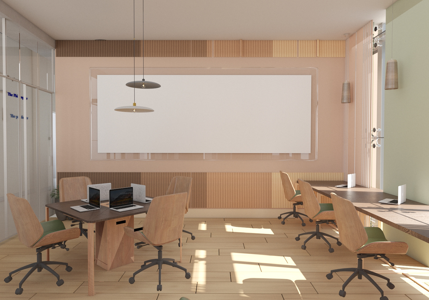 design architect co working space Nature Office Design meeting room 3ds max vray
