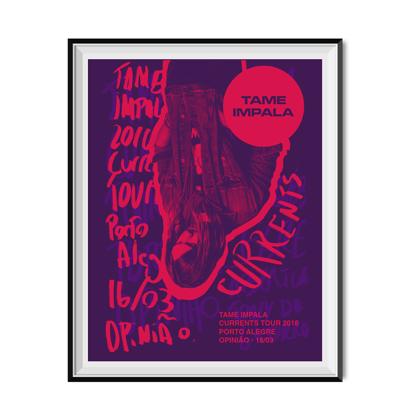 Tame Impala poster silkscreen pantone Work  student ilustration Currents lettering