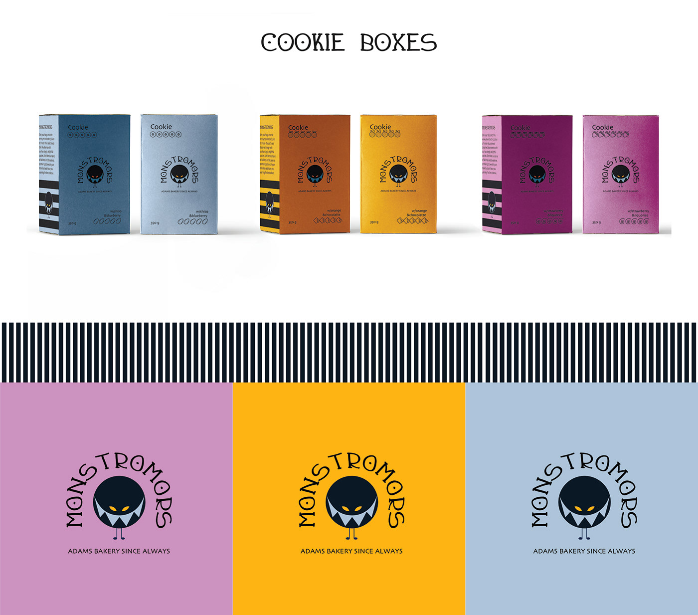 color palette for branding box design of food with bright colors and flavor icons
