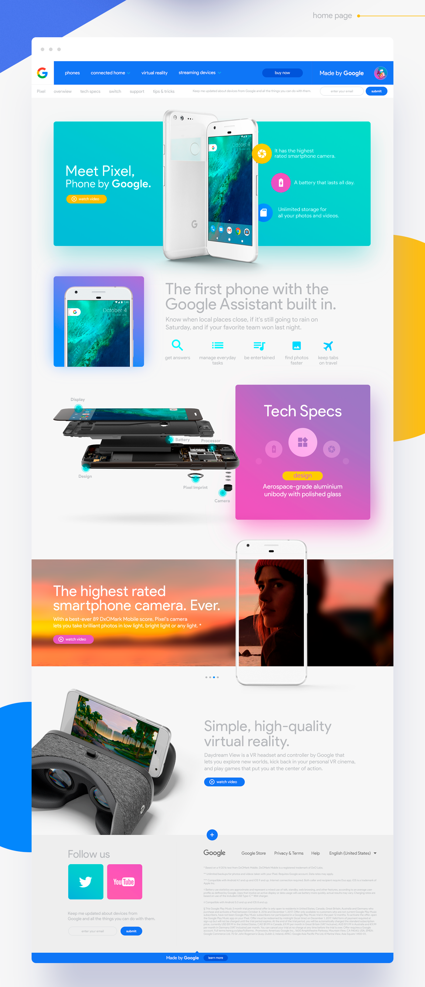concept redesign google mobile pixel user experience interactive design blue design gradient