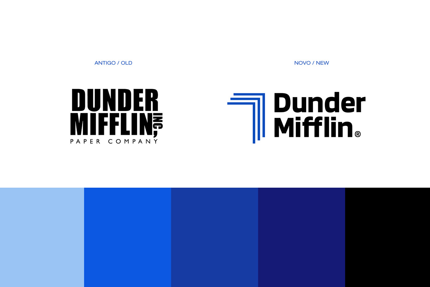 dunder mifflin the office tv series redesign visual identity identidade visual brand identity