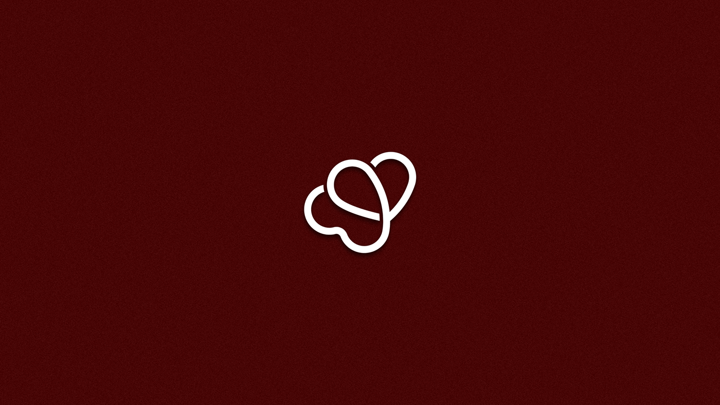 brand identity clinic clinica coração heart logo marca marsala red typography  