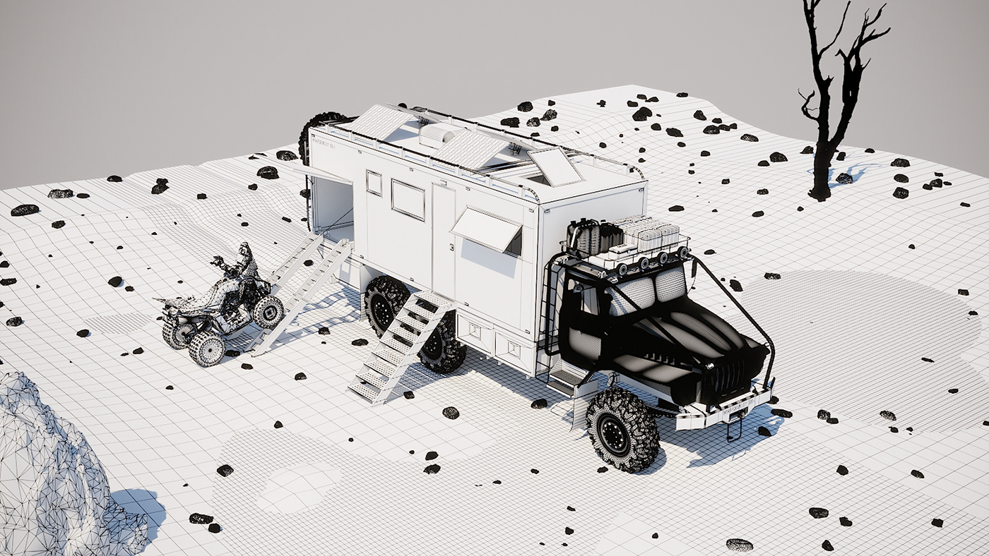 car design Vehicle Design car Truck RV ural motorhome camper caravan car 3d modeling