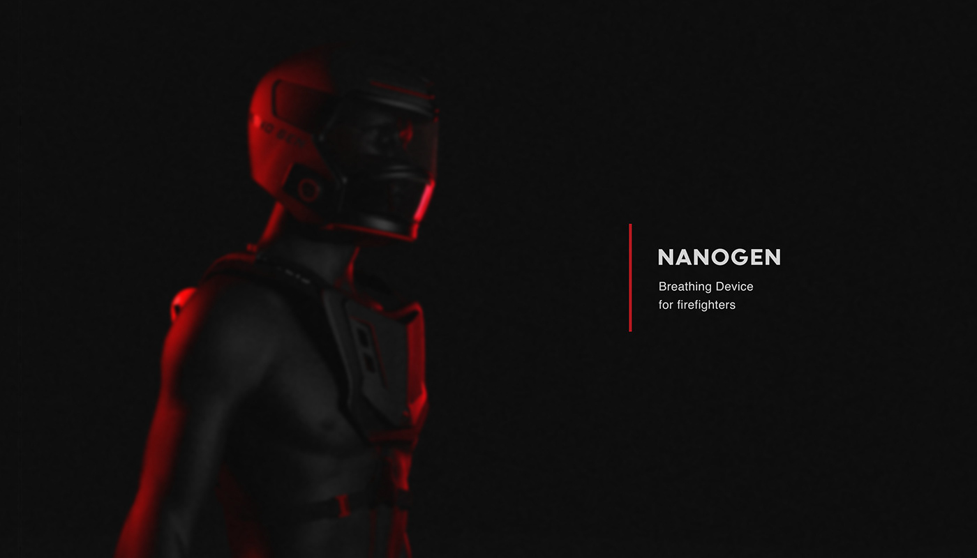 3D design Firefighter futuristic industrial design  productdesign Render