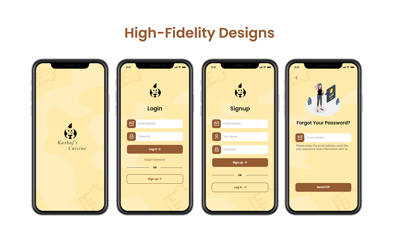 Figma UI/UX Mobile app Case Study app design application ui design Food app design prototype wireframe