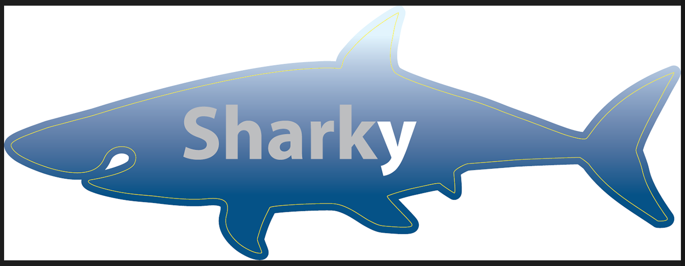 Vehicle canal boat logo shark sharky