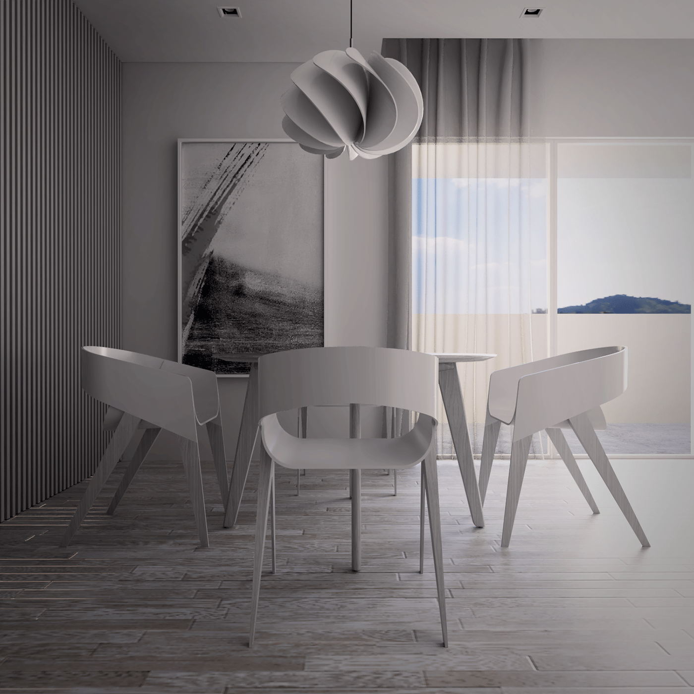 3D 3ds max architecture archviz design dining room interior design  Render visualization vray