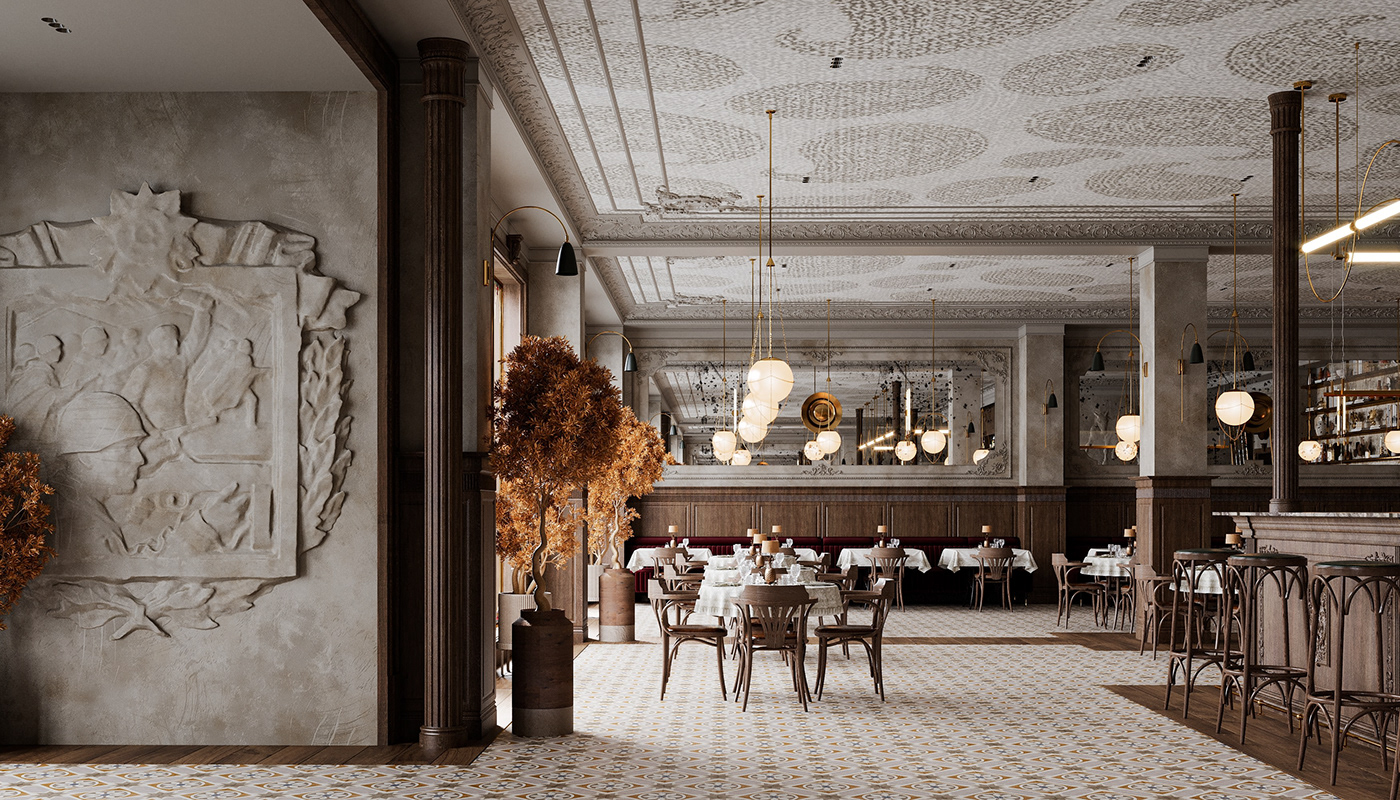 restaurant award winning architecture design interior design  Vizualization corona CGI