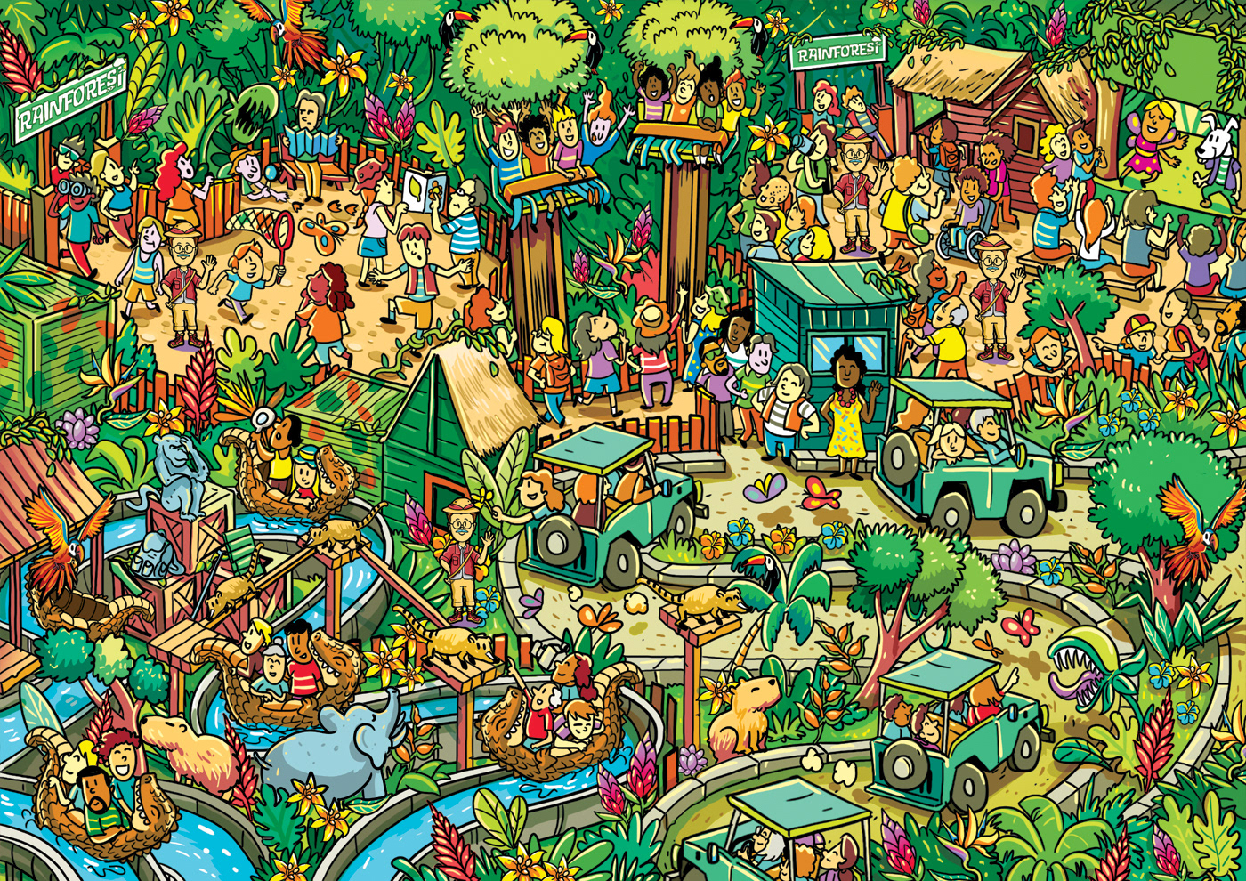 amusement park crowd egypt forest medieval search and find seek and find Theme Park where is waldo Where Is Wally