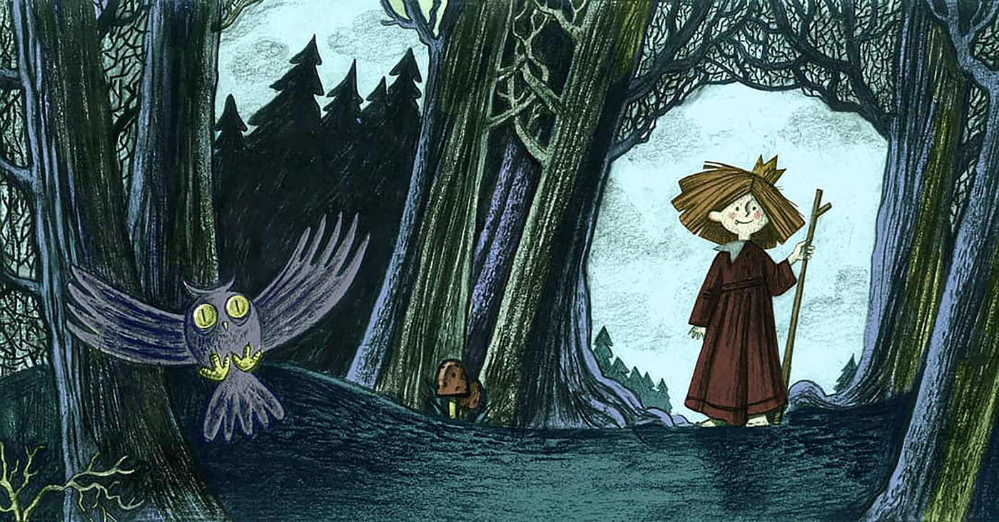 А в землянке людоед. Землянка людоеда иллюстрации к книжке. Принцесса на полянке из принцесса и людоед.