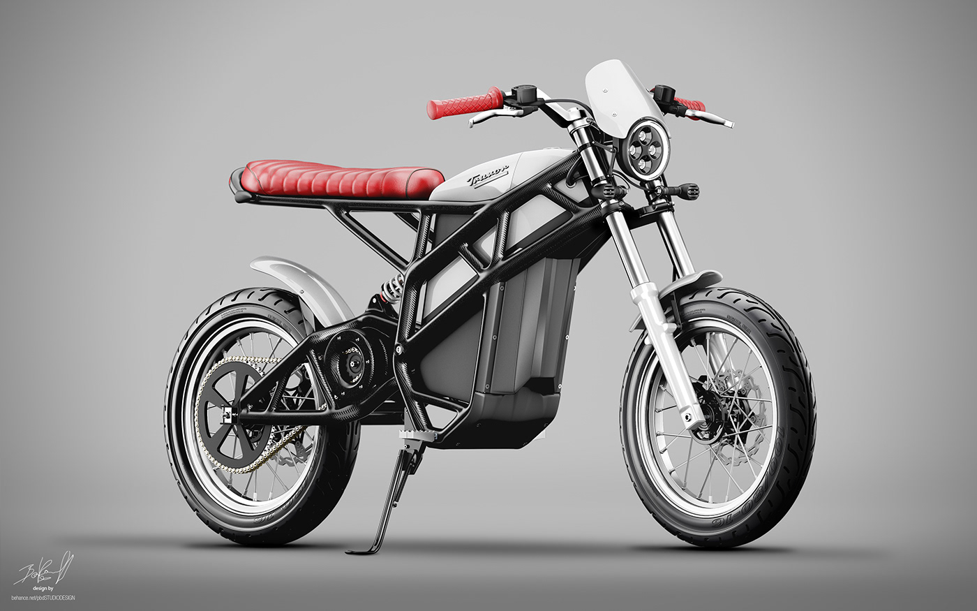 scrambler automotive   Automotive design electric motorcycle Render Scrambler Motorcycle transportation truvor
