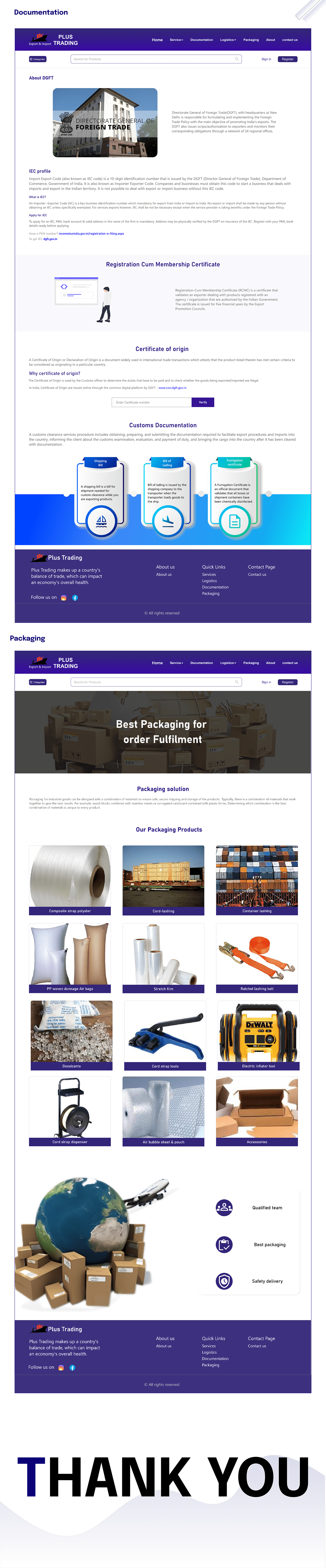 documentation export Import Logistics Packaging shipping trading