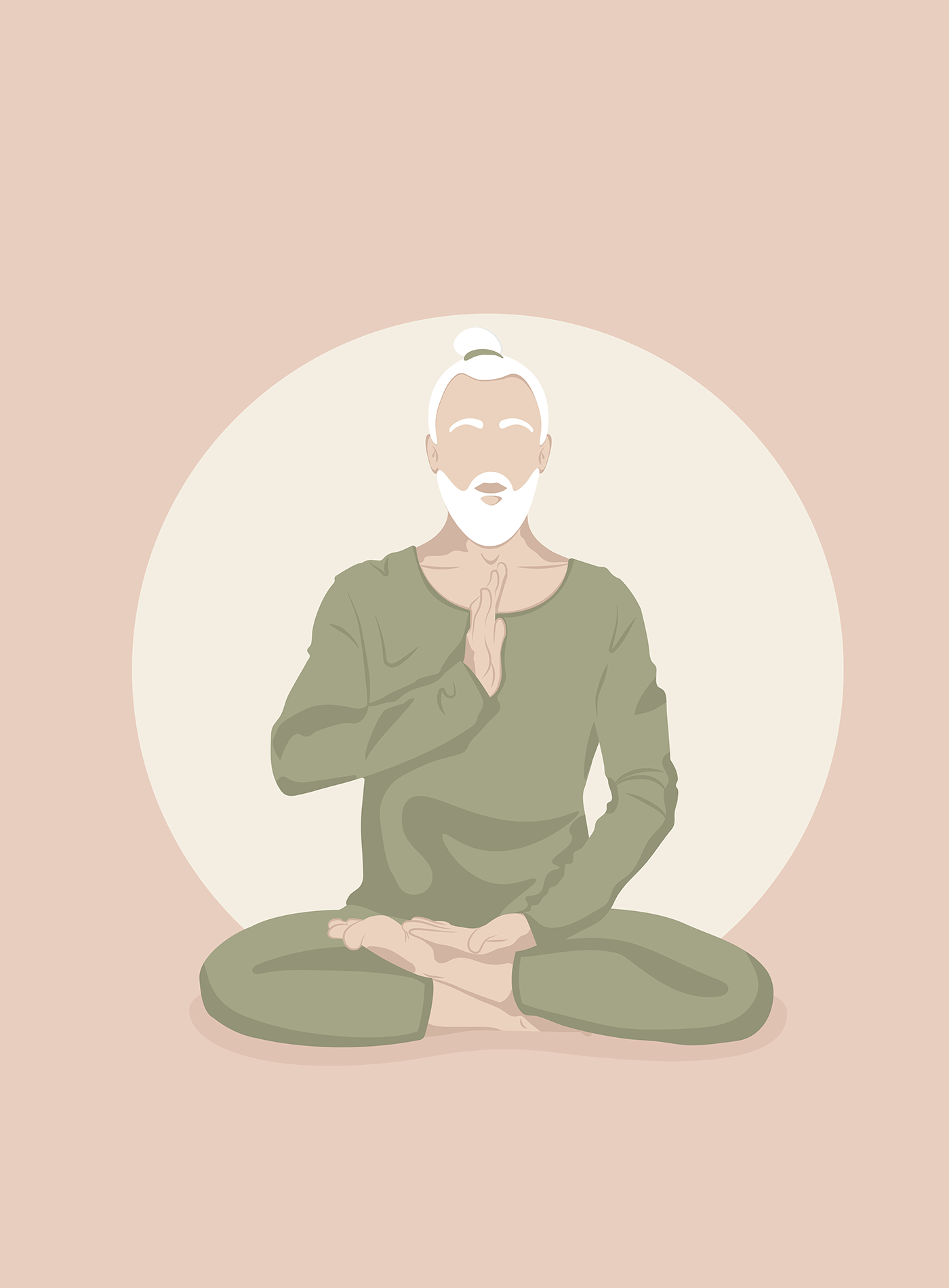 adobe illustrator Health man meditation people person portrait vector Yoga yoga studio