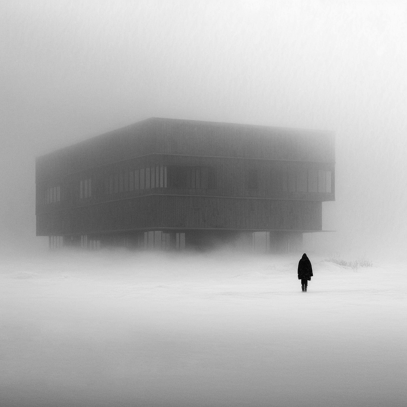 ai black and white Digital Art  fog midjourney mist monochrome