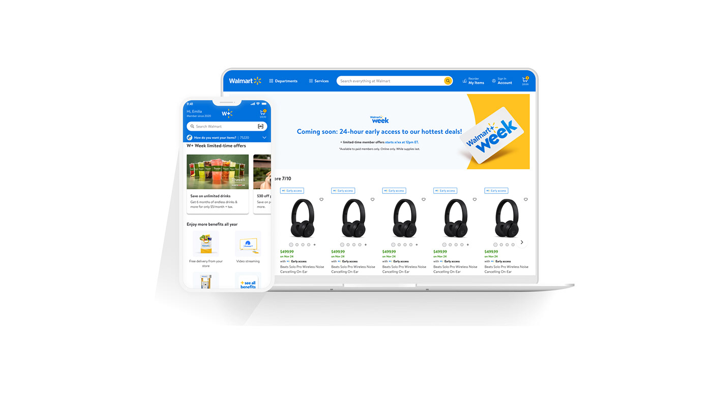 ux Ecommerce user interface landing page user experience strategy UX design walmart ui design Mobile app