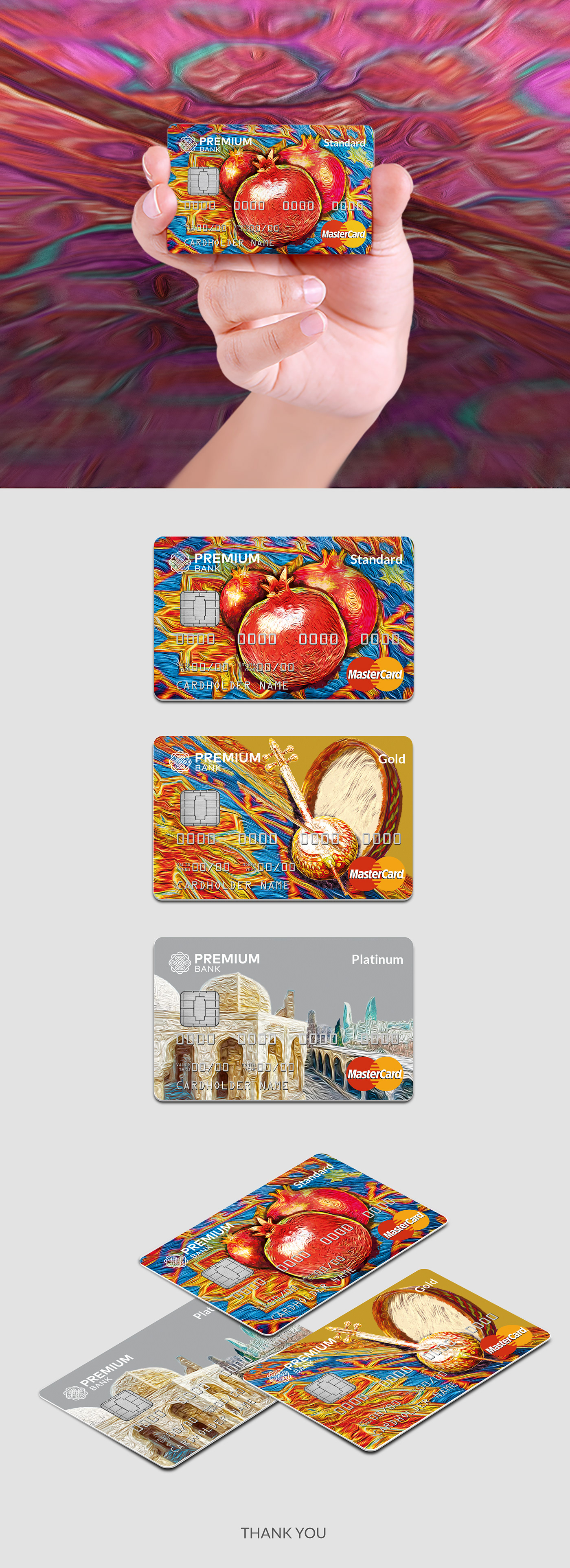 pomegranate bank card baku Oilpaint Effect paint Bank credit card azerbaijan still life colors