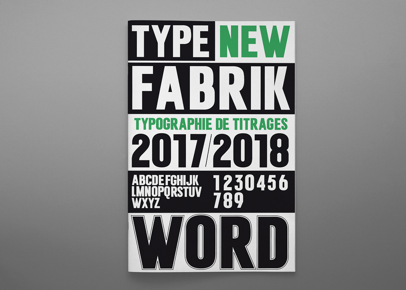 Poster composed of lettering and typefaces