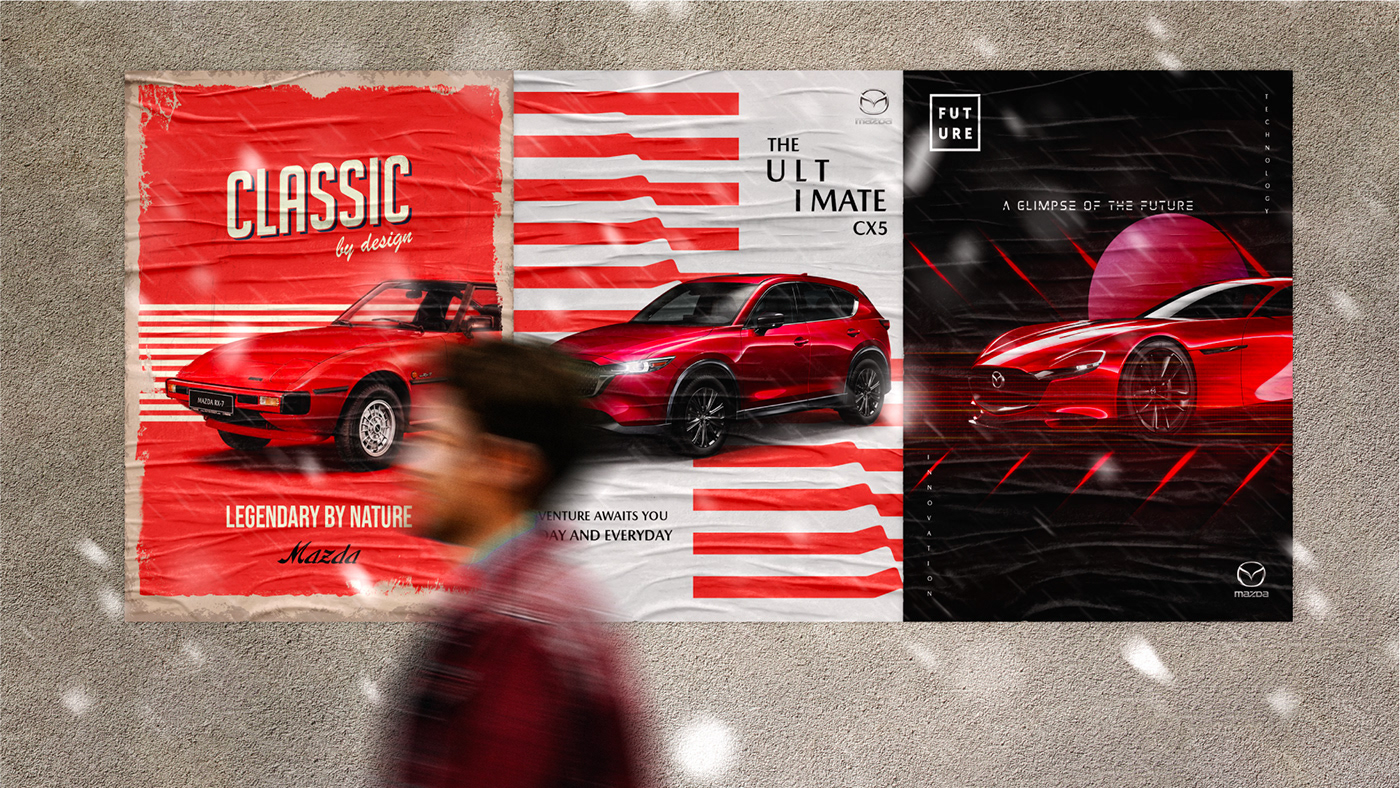 automotive   car Social media post Brand Design Advertising  mazda design Branding design UAE