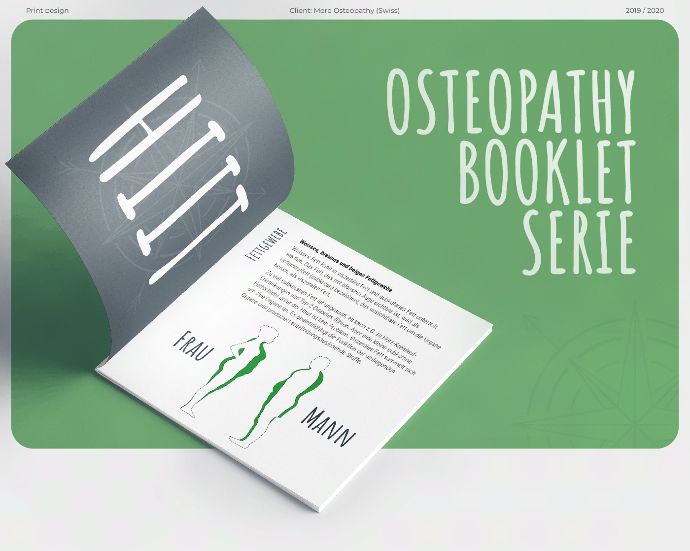 book Booklet cube editorial illustrations InDesign Osteo Osteopathy print typography  
