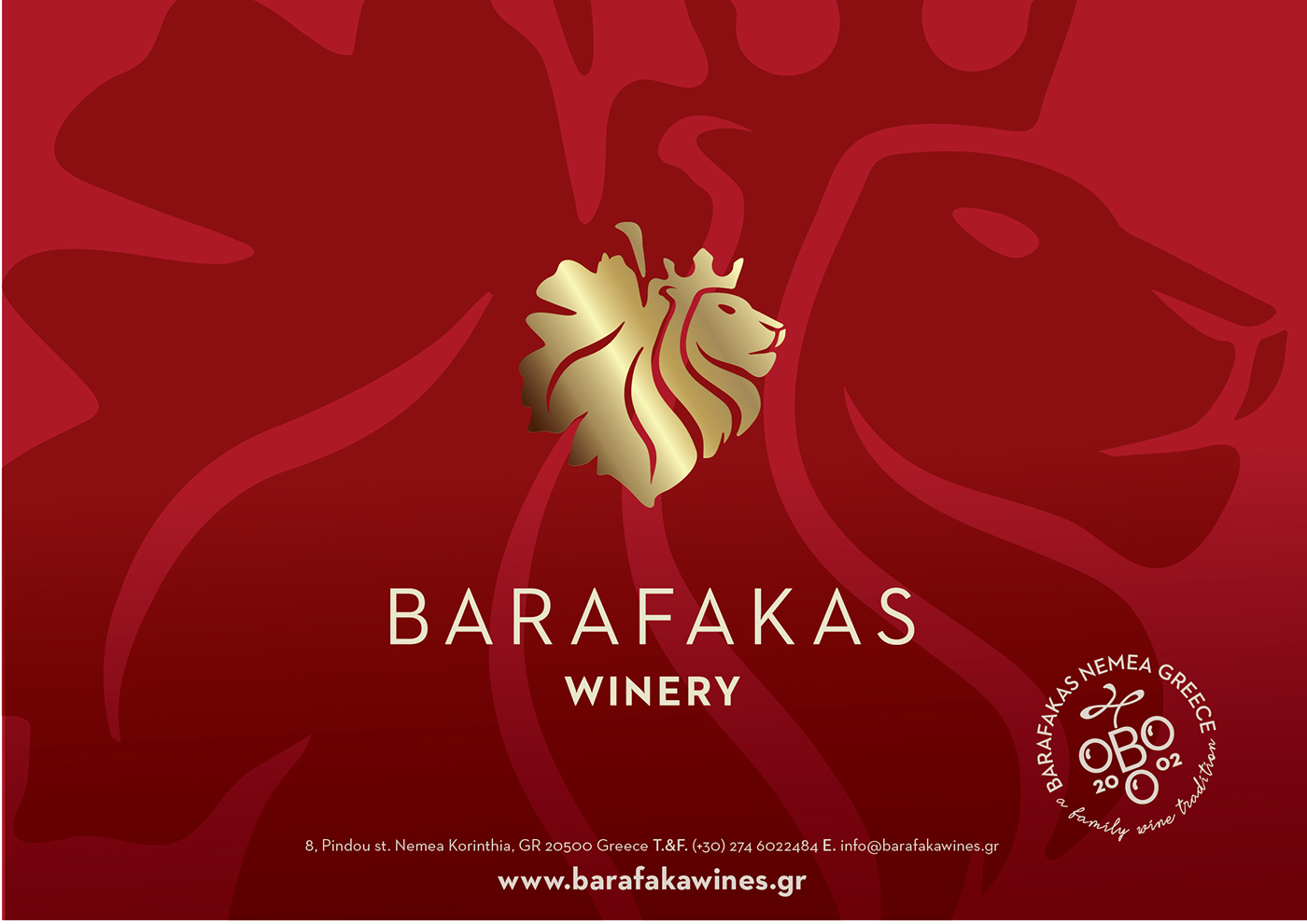 barafakas winery greek wine lion vine leaf nemea wine sophiagdotcom sophia georgopoulou design gold