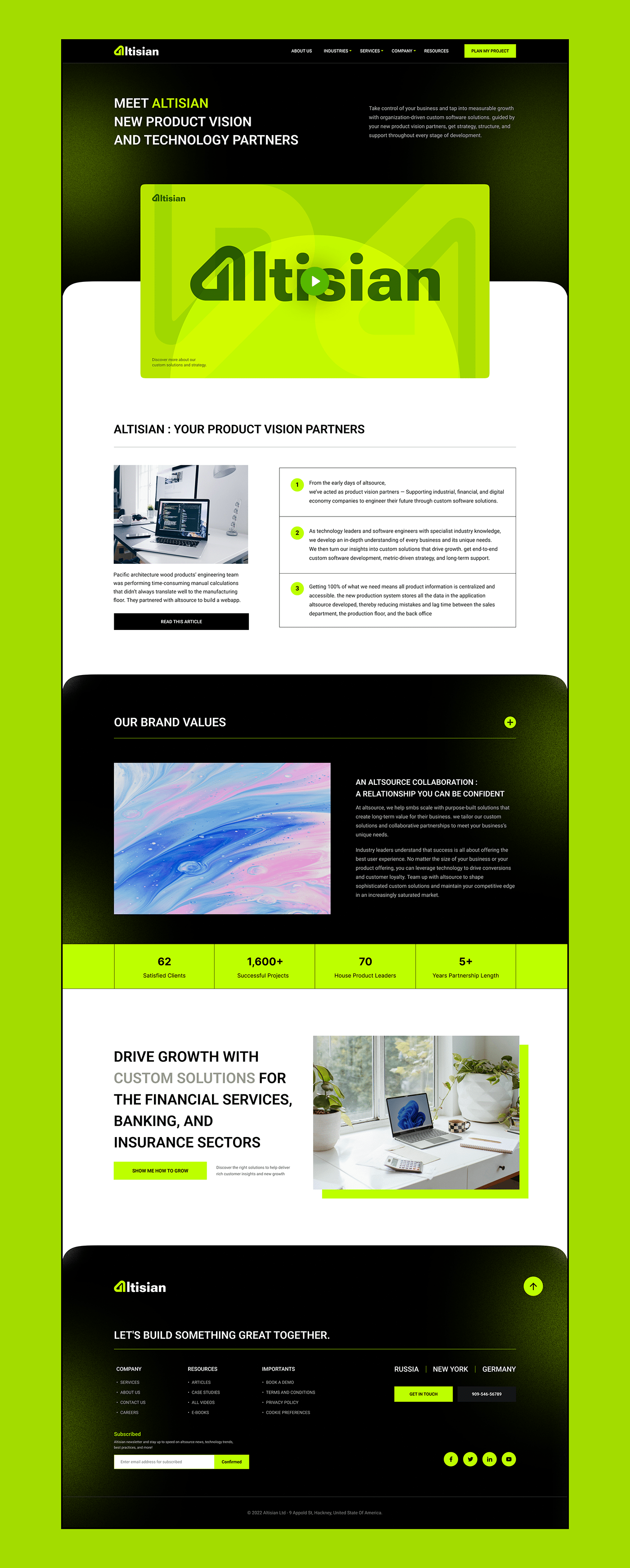 Altisian website landing page ui ux design