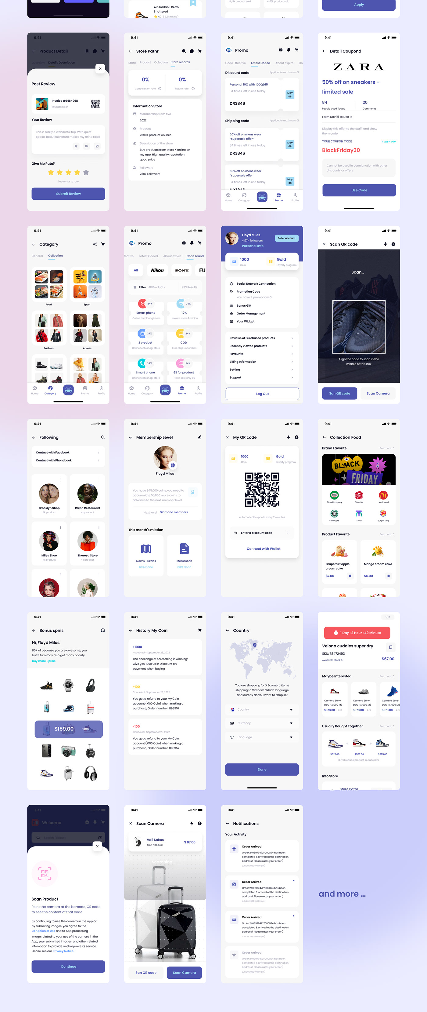 Ercomerc Mobile app ui design ui kit