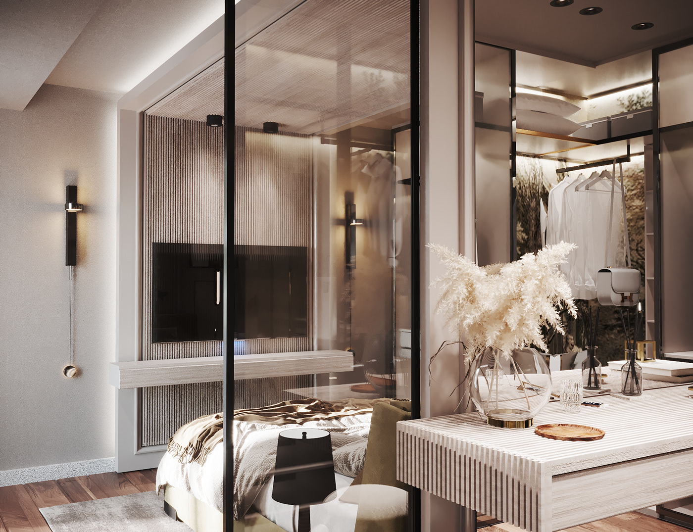 3ds max bedroom corona Interior interior design  modern Render visualization
