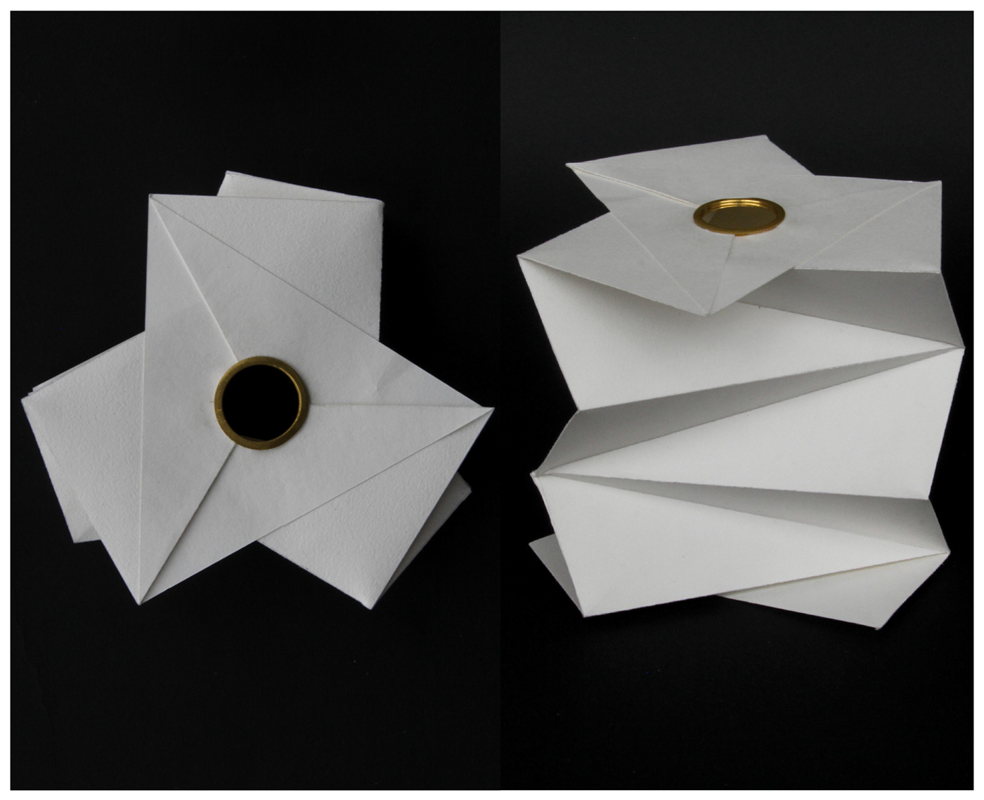 lighting Lamp affordable Sustainable colorful minimal origami  paper folding led