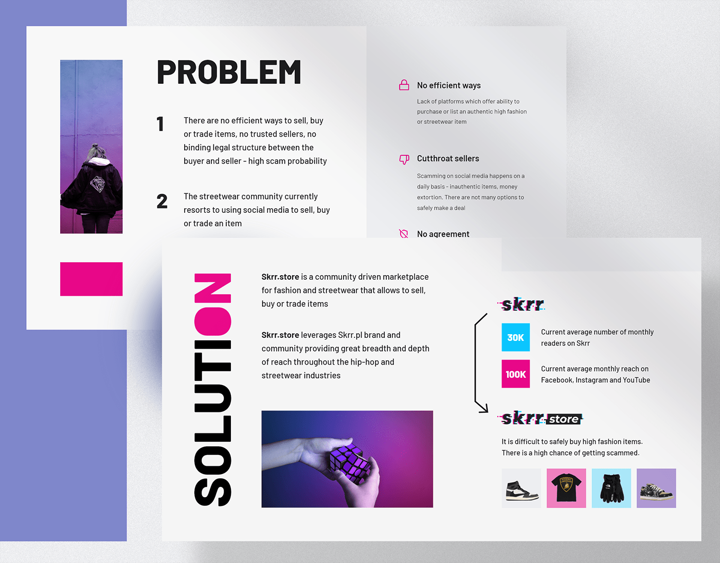 Fashion  Keynote minimalistic modern pink pitch deck Powerpoint presentation presentation design store