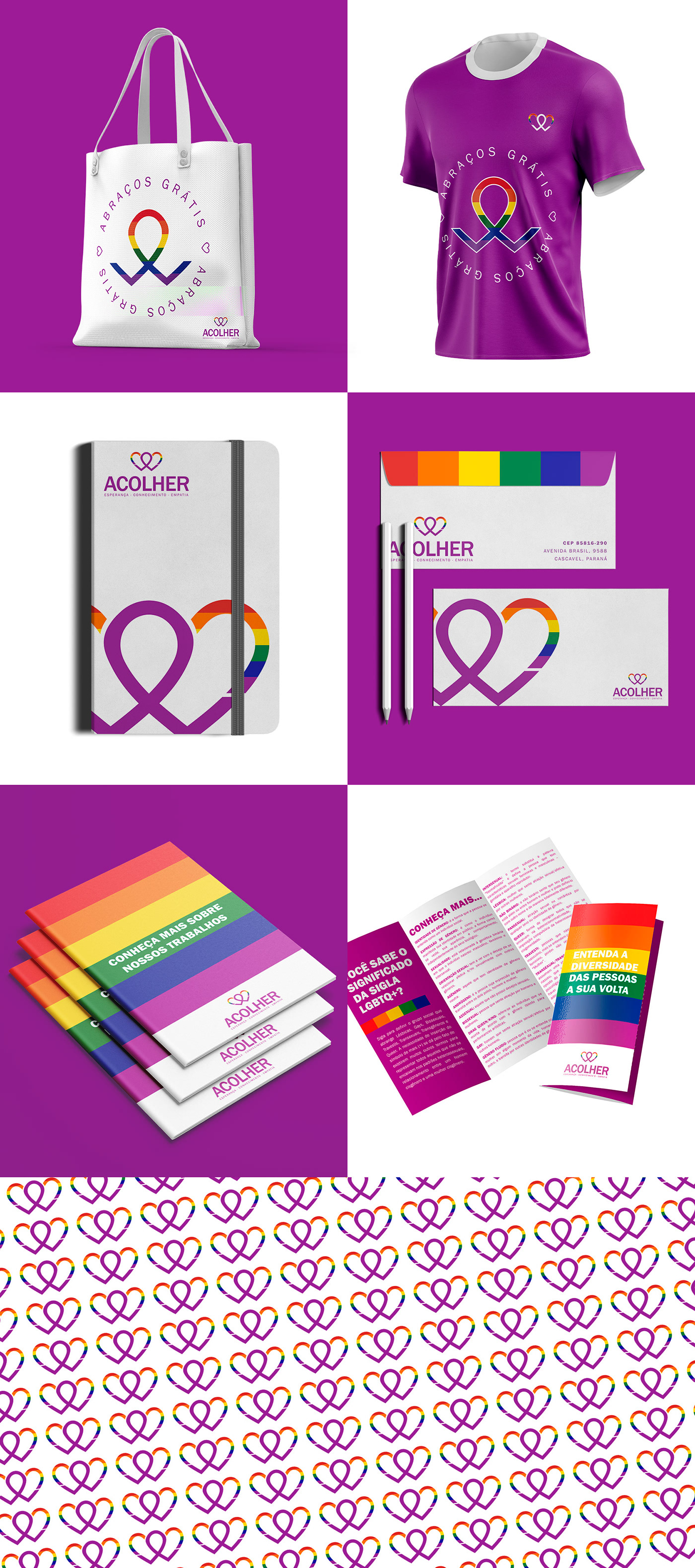 Acolher ong branding  rebranding LGBTQ+ LGBT