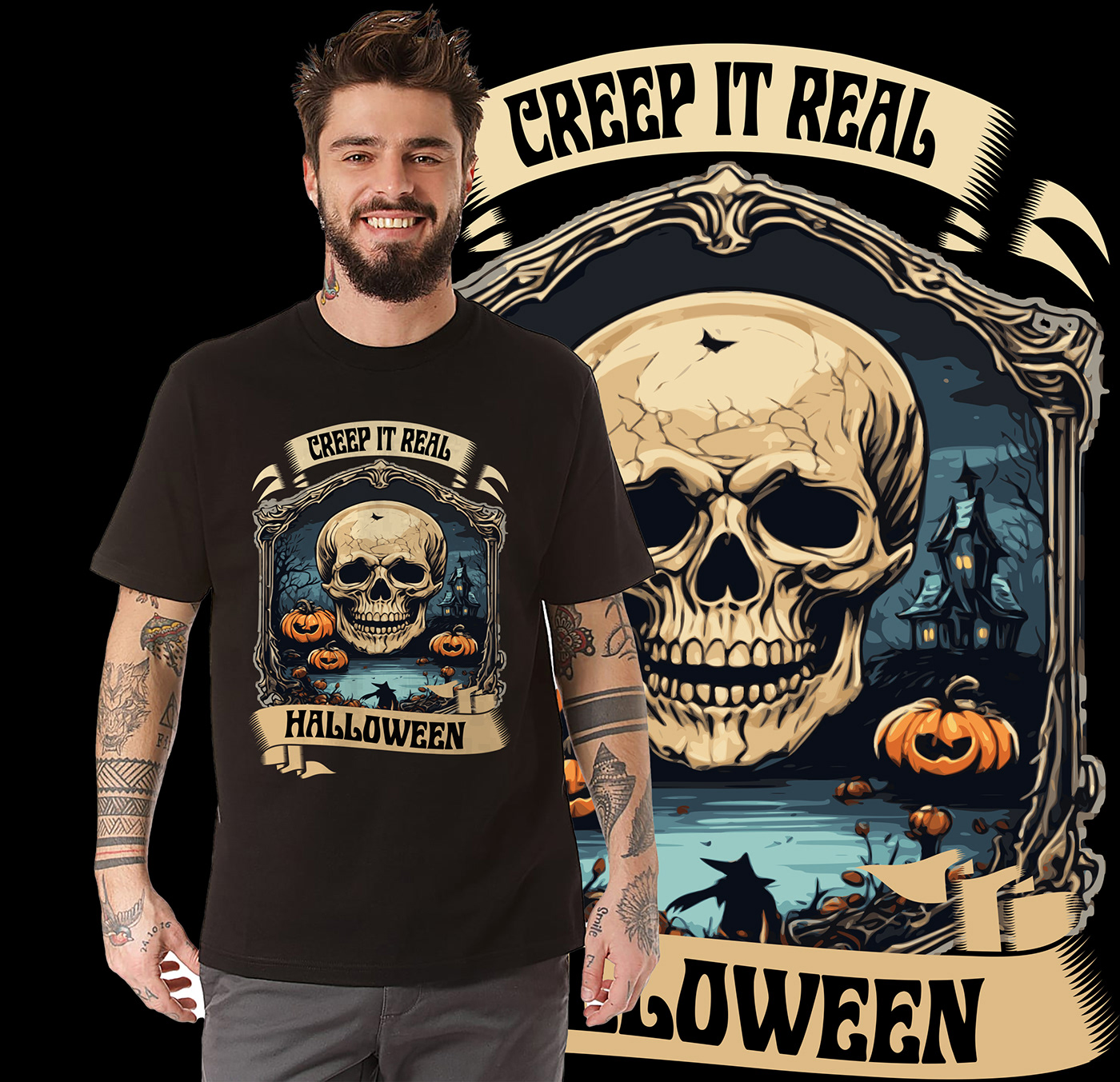 horror Halloween halloween pumpkin Halloween T-Shirt Halloween Costume Horror text