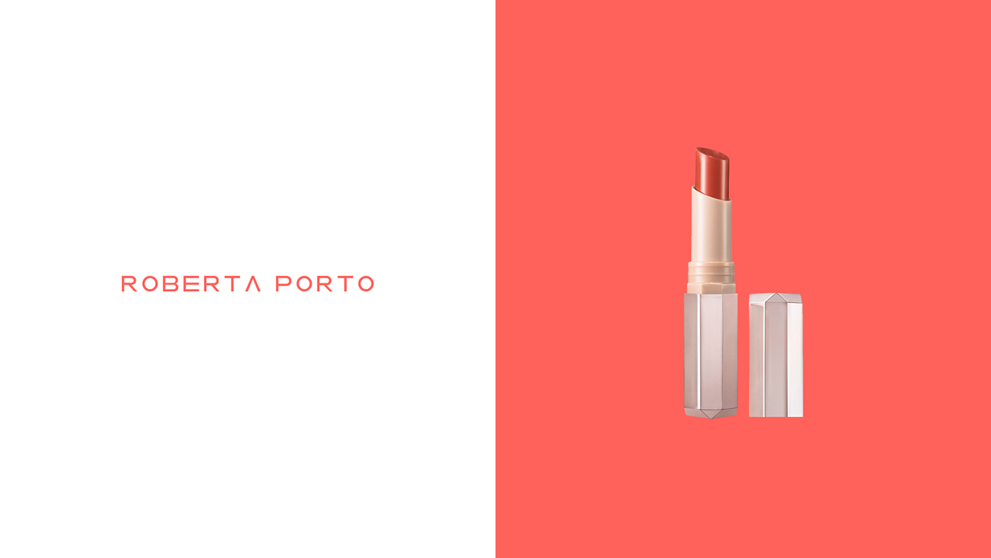 makeup roberta porto branding  coral pantone logo
