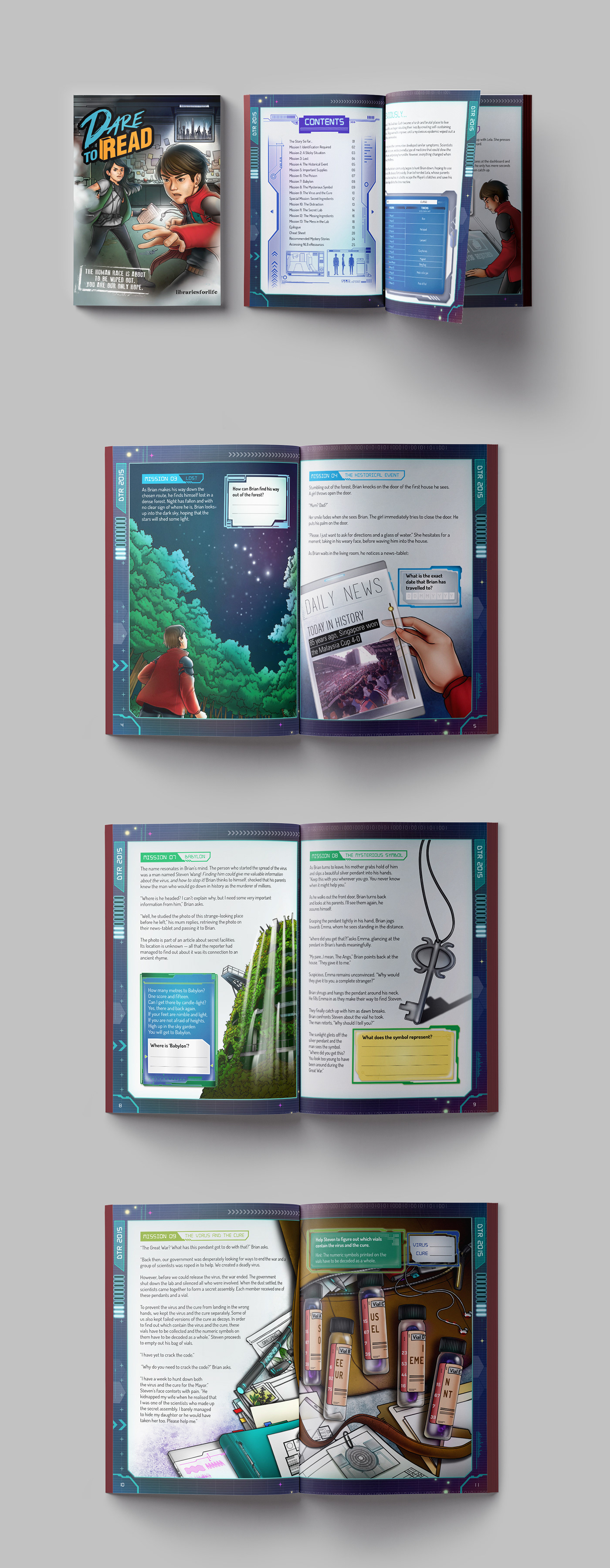 Dare to read National Library singapore primary school puzzle Quiz children book Horro Terror Booklet