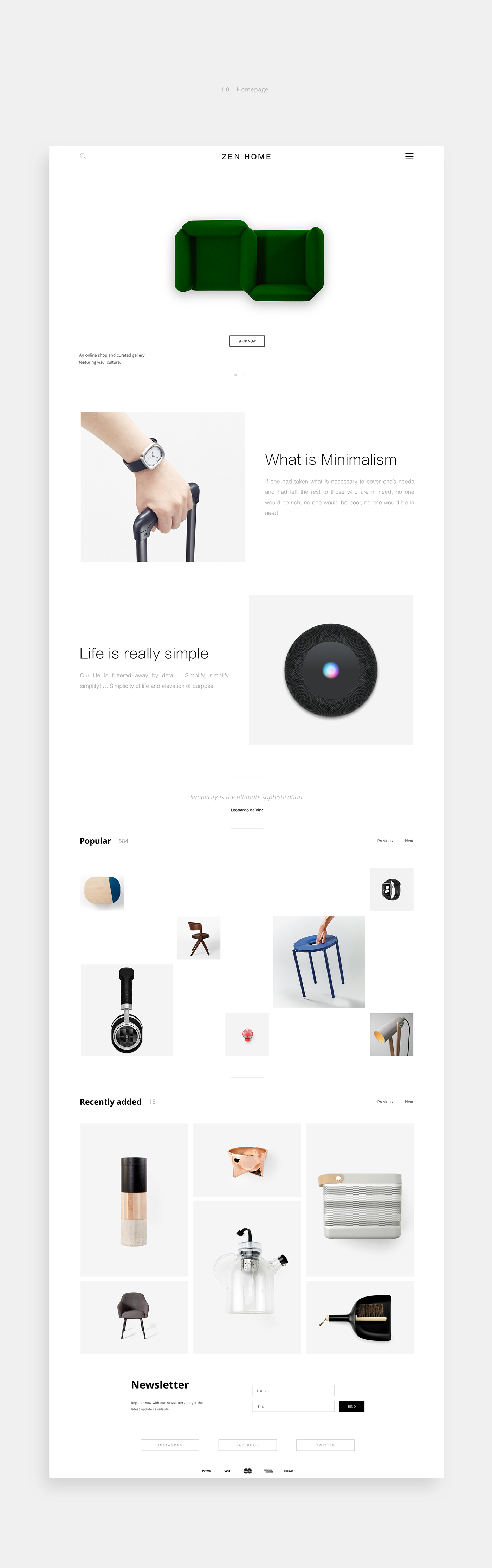 minimal Interior Webdesign furniture Responsive ux UI Interface Product Page home page
