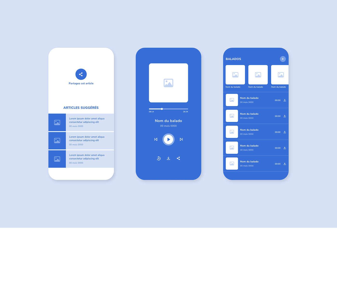 application mobile Mobile app news UI/UX user interface wireframe actualité journal