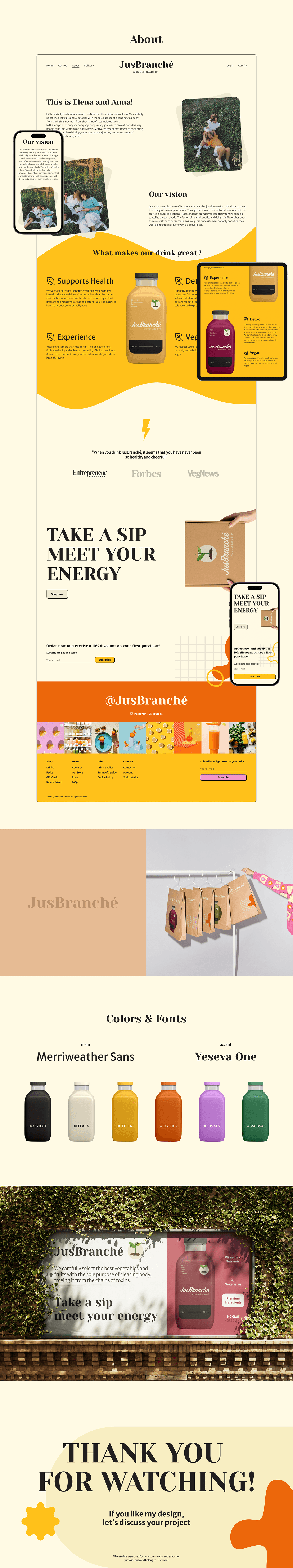 ux UI Web Design  mobile iPad e-commerce drink package yellow adope