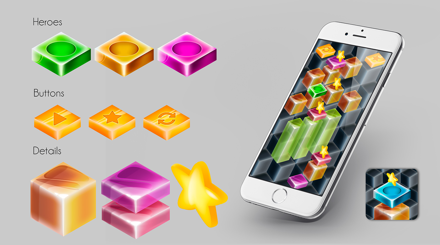 ILLUSTRATION  mobile game 2D geometric cubism