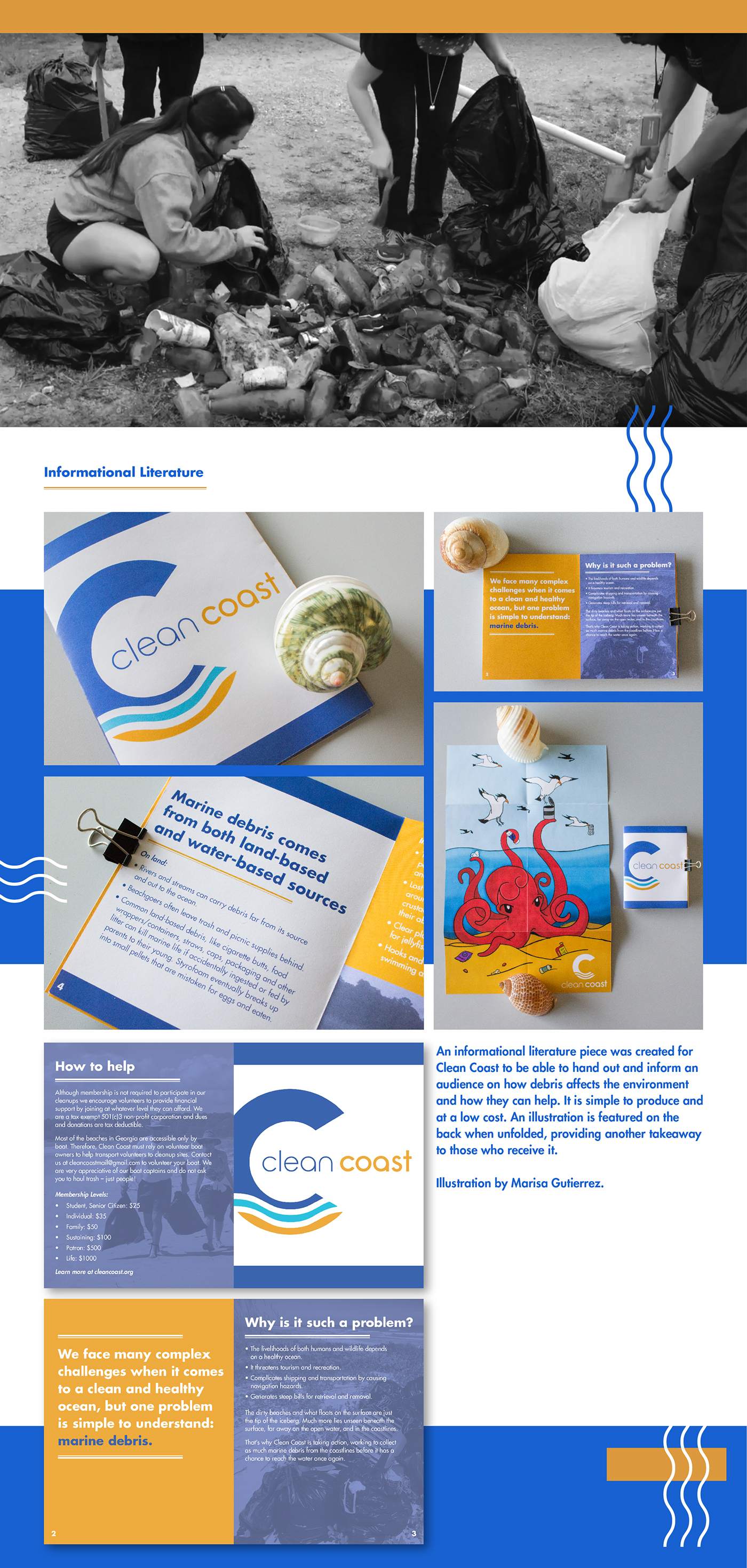 SCAD Alternative Spring Break Clean Coast volunteer organization logo brochure