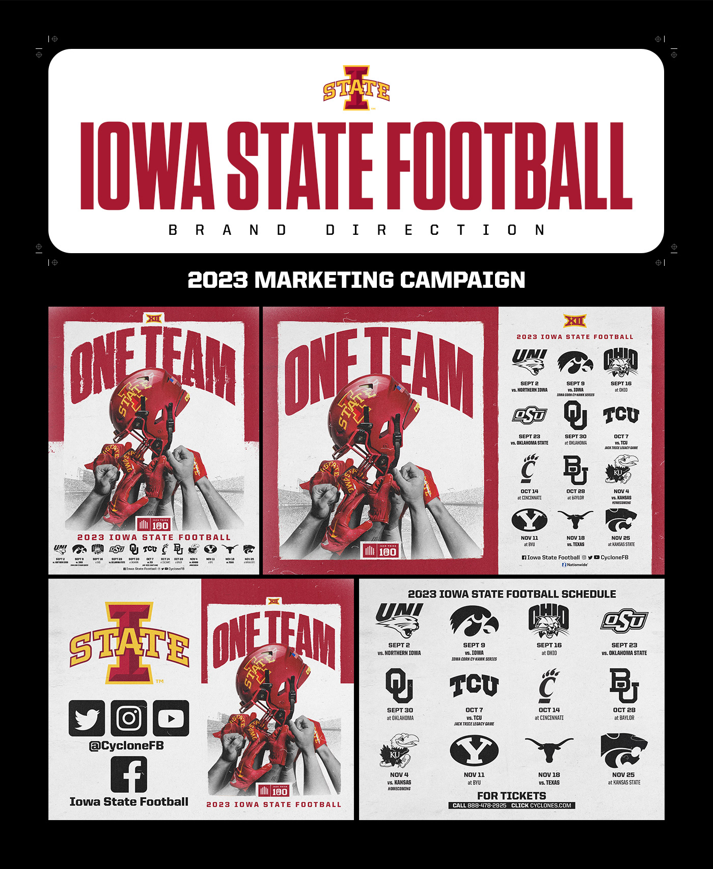 graphic design  SMSports college football Sports Design Socialmedia football football design branding  iowa state brand direction