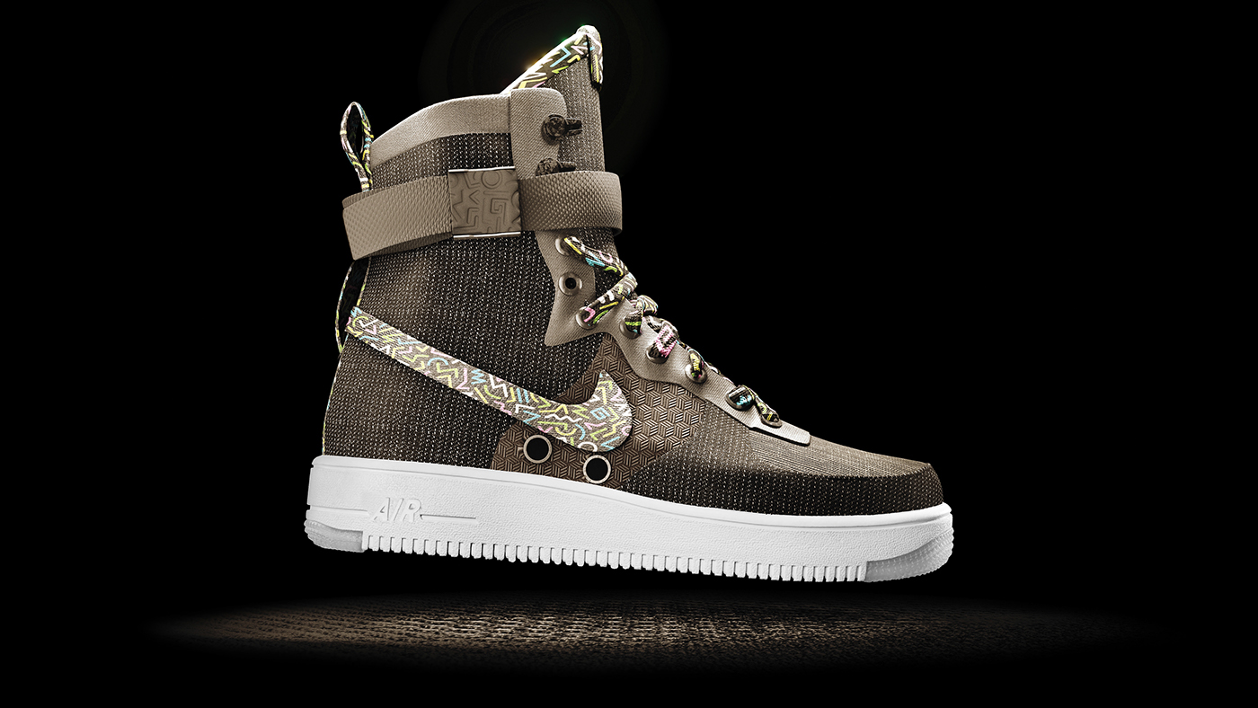 Nike air force sneaker shoes corona renderer corona Maya 3dsmax Substance Painter