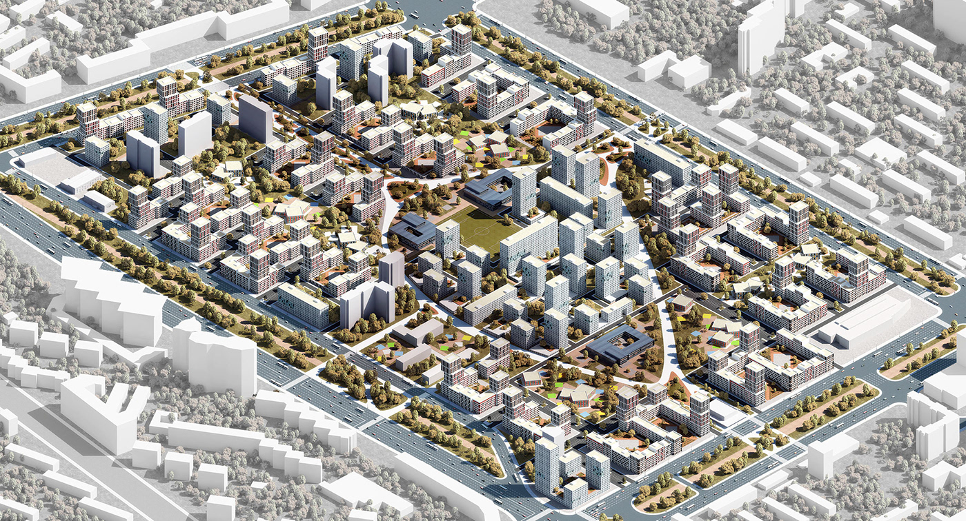 3dsmax vray render architecture Masterplan urban planning Project reconstruction concept