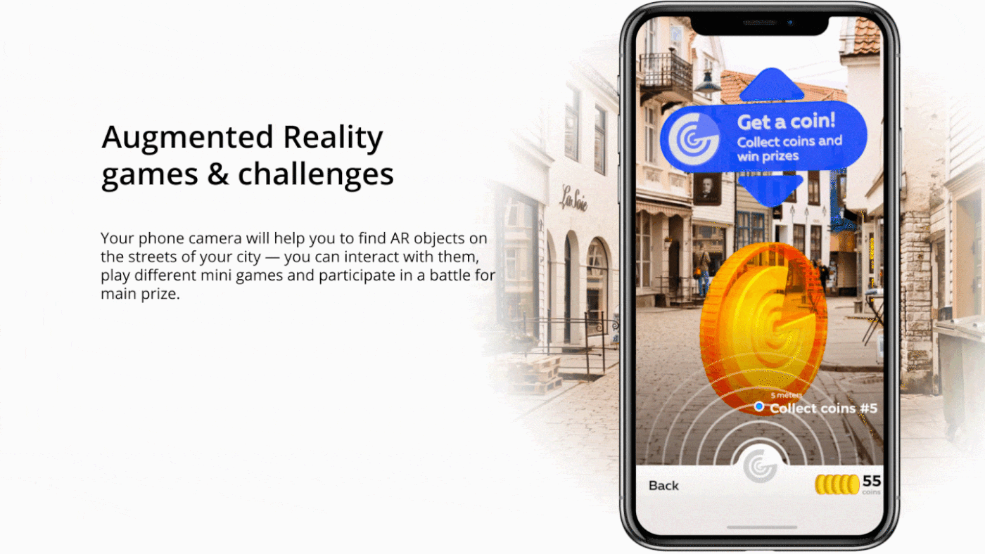 Gaming app unity AR vr augmentedreality norway minigames animation  map