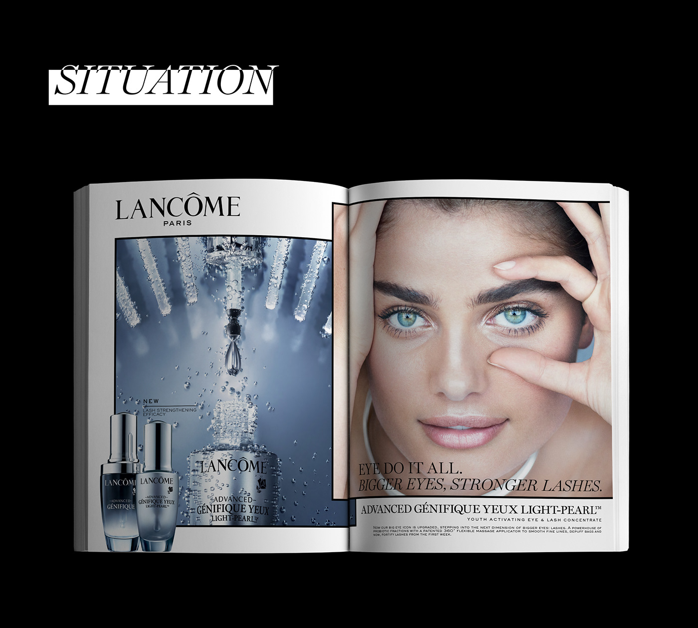 Lancome still life luxe luxury beauty design Packaging Paris skincare neon