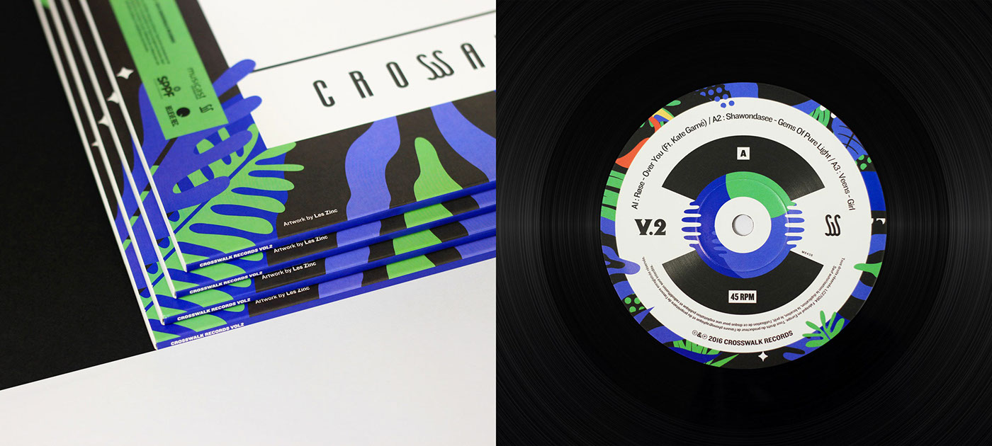 design vinyl vinyle Label music ILLUSTRATION  wild crosswalk LP Musique