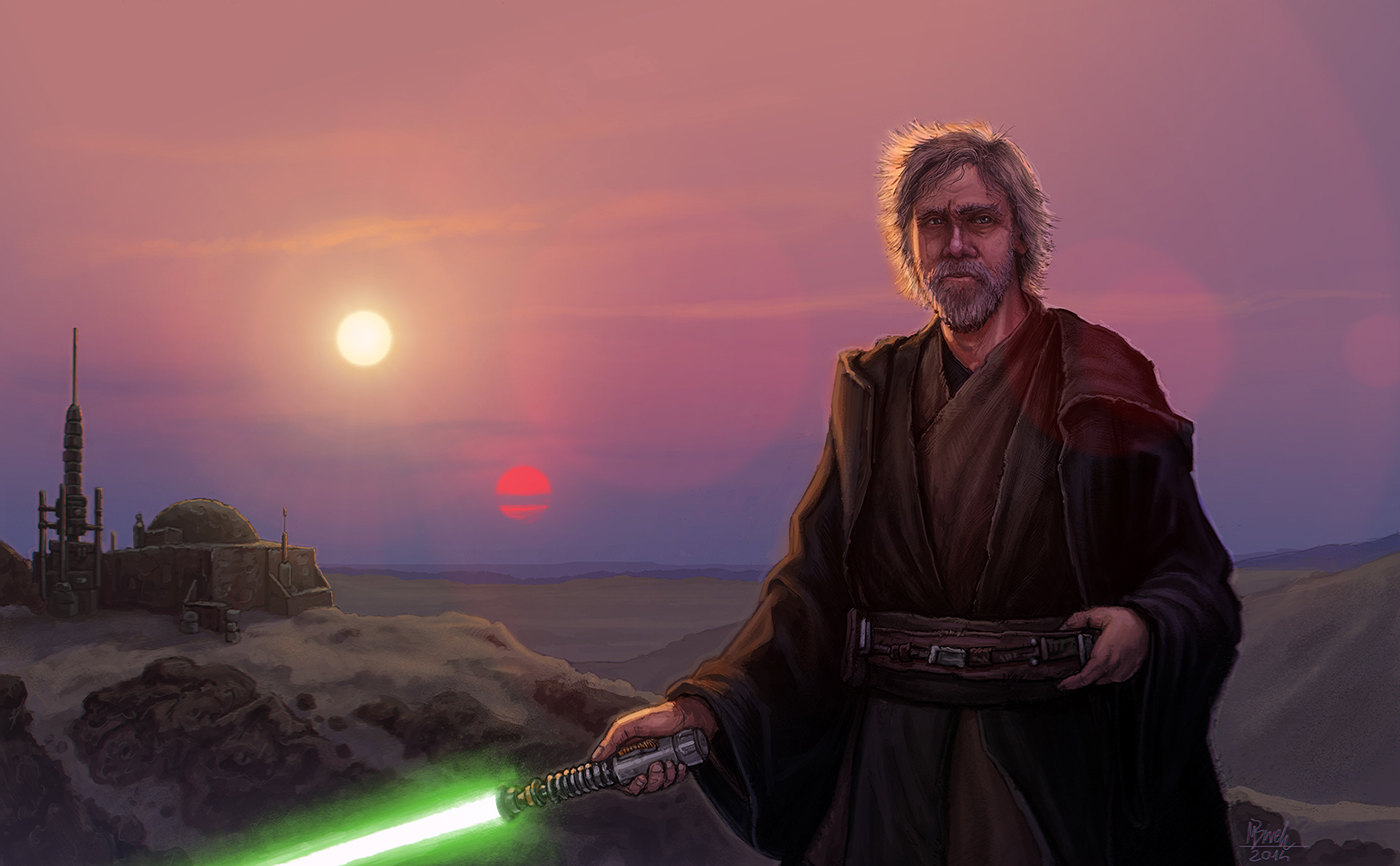 luke skywalker star Wars Episode VII The Force Awakens tatooine lightsaber desert sunset jedi Master