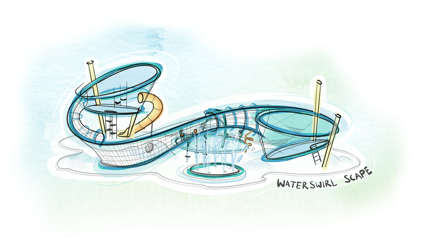 water scape Playscape Design play design Spatial Design industrial design  product design  Landscape Design