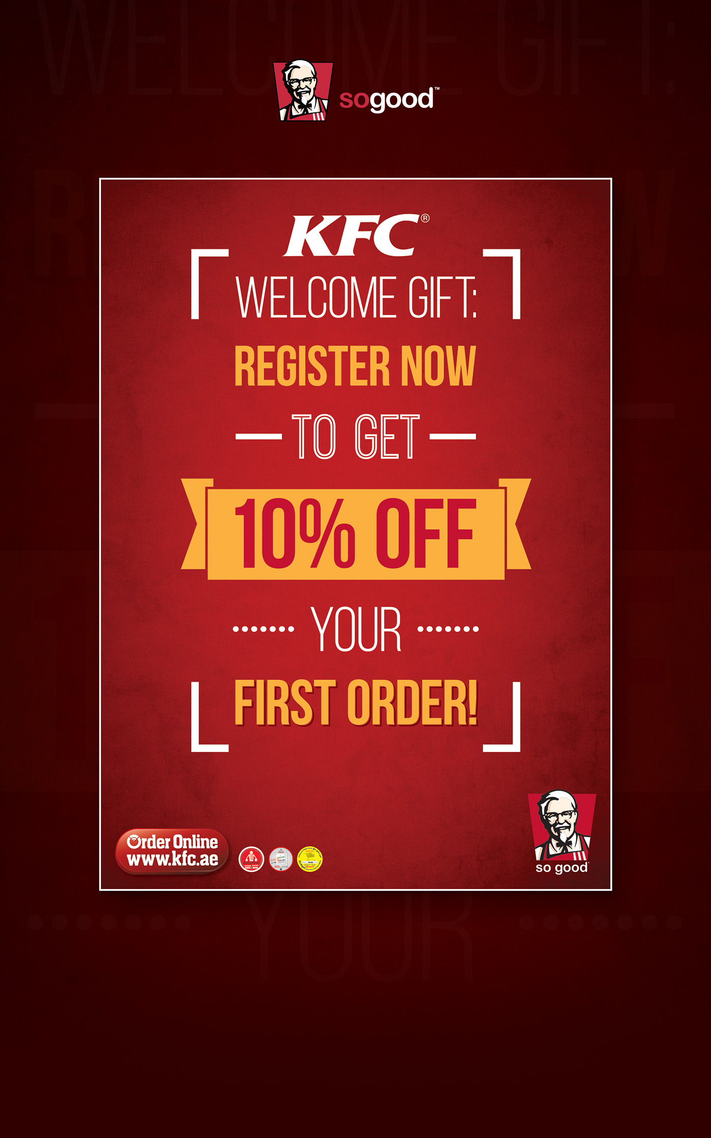 poster print KFC Food  red offer creative graphic design yummy